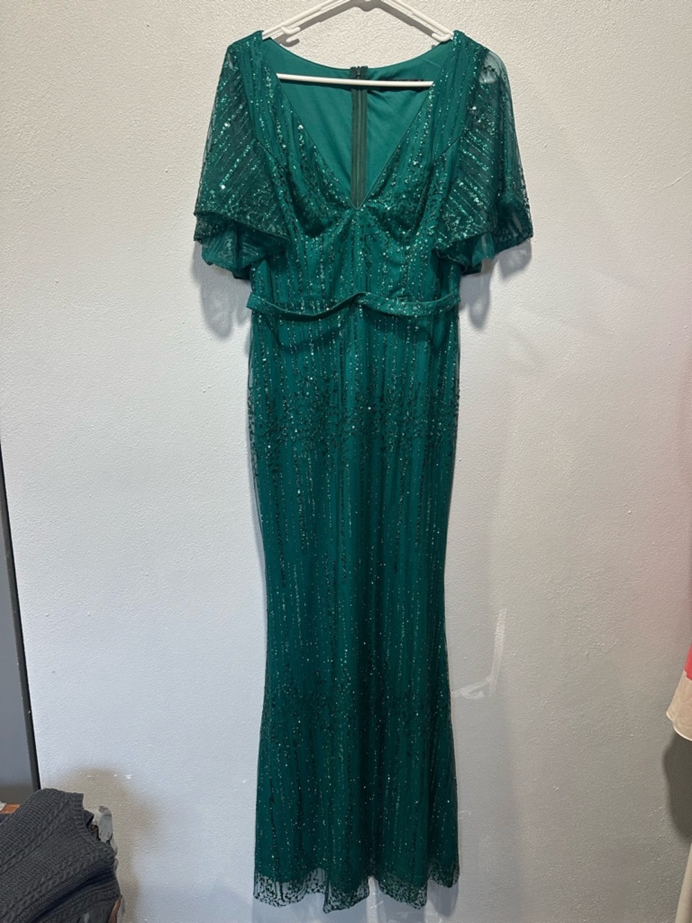 Ever Pretty Teal Green Sequin Maxi Dress